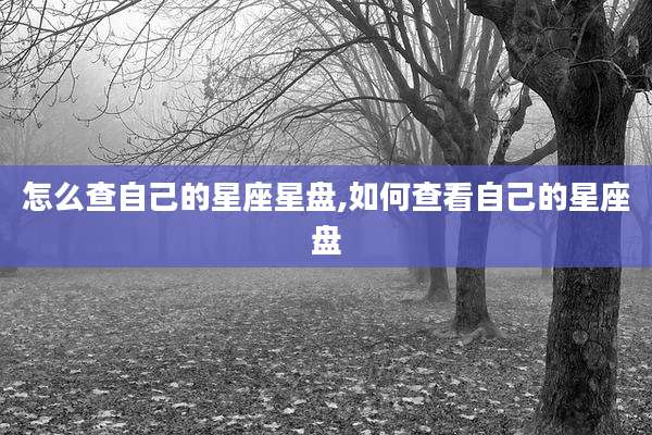 怎么查自己的星座星盘,如何查看自己的星座盘