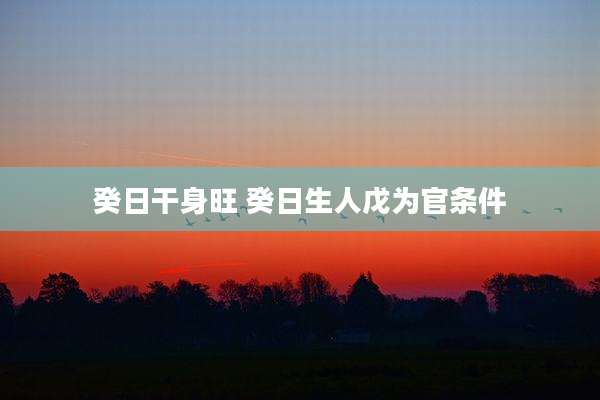 癸日干身旺 癸日生人戊为官条件