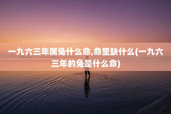 一九六三年属兔什么命,命里缺什么(一九六三年的兔是什么命)