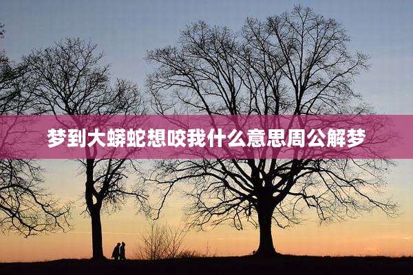 梦到大蟒蛇想咬我什么意思周公解梦