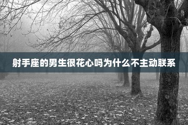 射手座的男生很花心吗为什么不主动联系