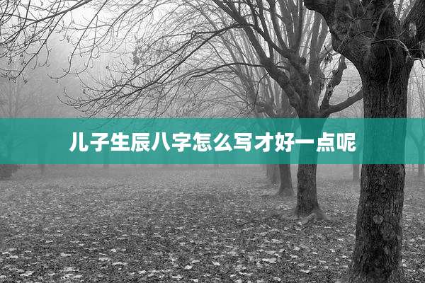 儿子生辰八字怎么写才好一点呢