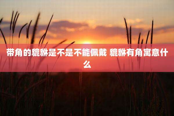 带角的貔貅是不是不能佩戴 貔貅有角寓意什么