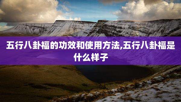 五行八卦福的功效和使用方法,五行八卦福是什么样子