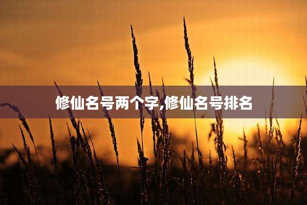 修仙名号两个字,修仙名号排名