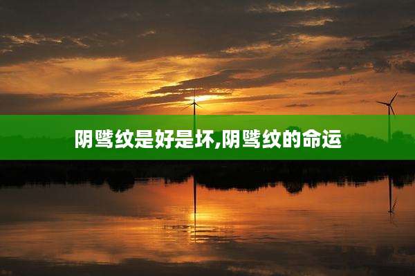 阴骘纹是好是坏,阴骘纹的命运