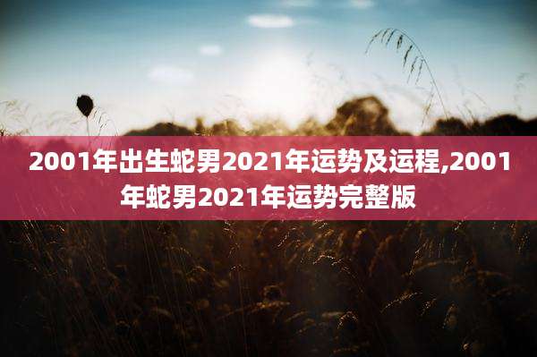 2001年出生蛇男2021年运势及运程,2001年蛇男2021年运势完整版