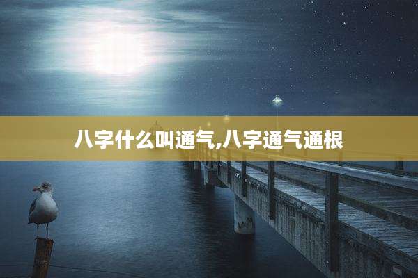 八字什么叫通气,八字通气通根