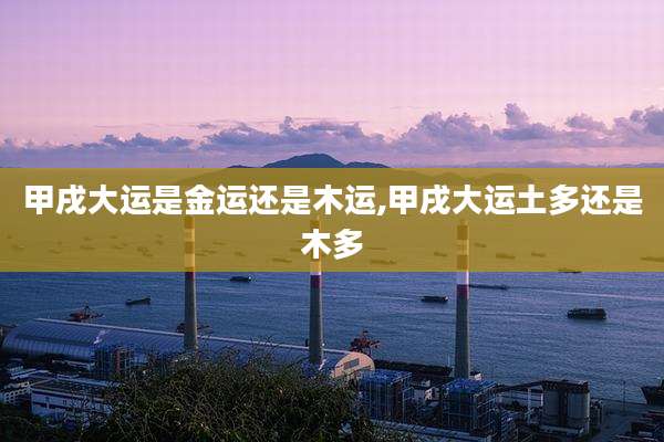 甲戌大运是金运还是木运,甲戌大运土多还是木多