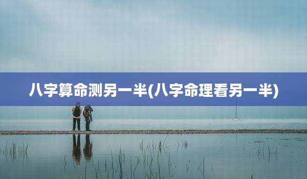 八字算命测另一半(八字命理看另一半)