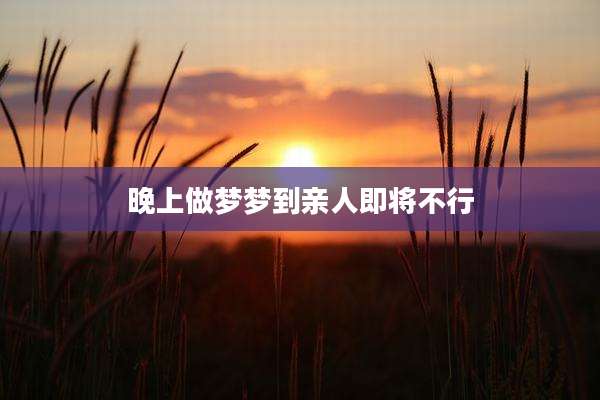 晚上做梦梦到亲人即将不行