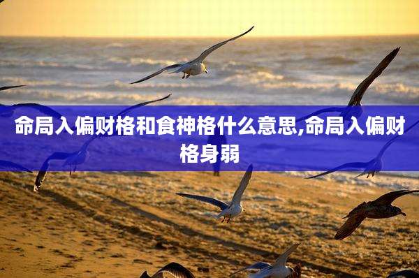 命局入偏财格和食神格什么意思,命局入偏财格身弱