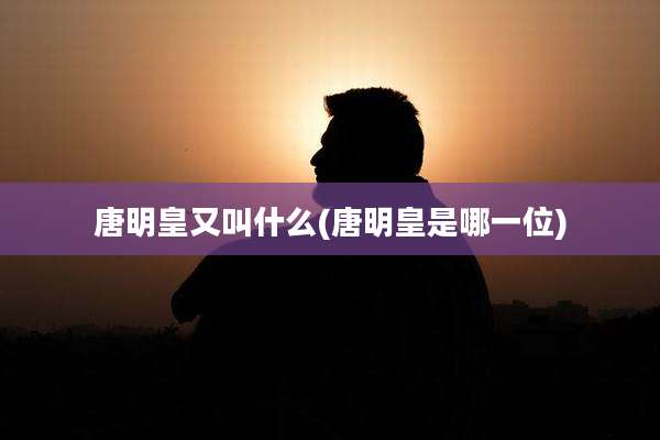 唐明皇又叫什么(唐明皇是哪一位)