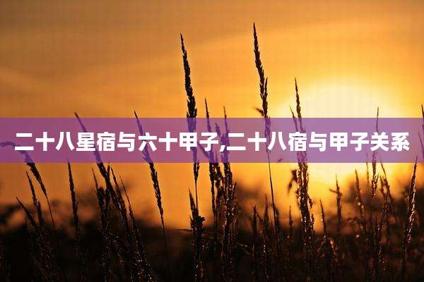 二十八星宿与六十甲子,二十八宿与甲子关系