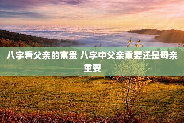 八字看父亲的富贵 八字中父亲重要还是母亲重要