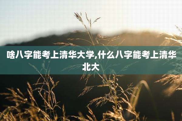 啥八字能考上清华大学,什么八字能考上清华北大