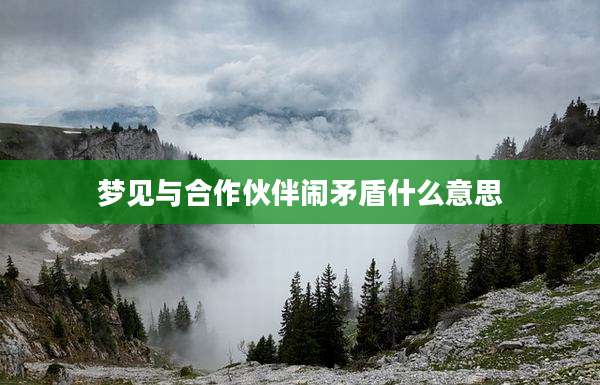 梦见与合作伙伴闹矛盾什么意思