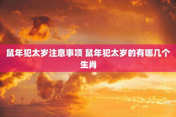 鼠年犯太岁注意事项 鼠年犯太岁的有哪几个生肖