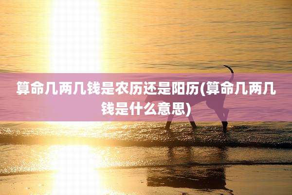 算命几两几钱是农历还是阳历(算命几两几钱是什么意思)