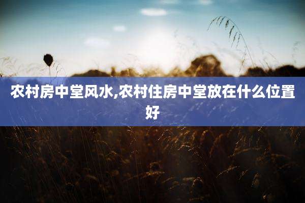 农村房中堂风水,农村住房中堂放在什么位置好
