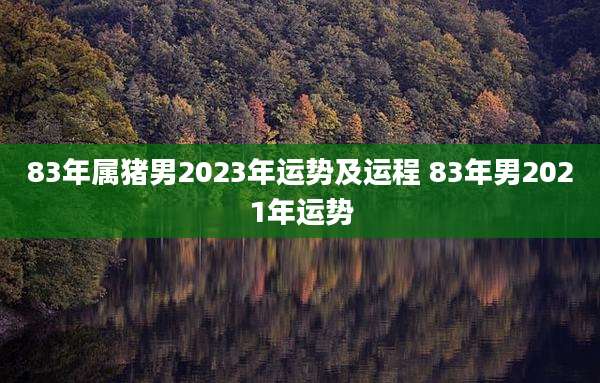 83年属猪男2023年运势及运程 83年男2021年运势