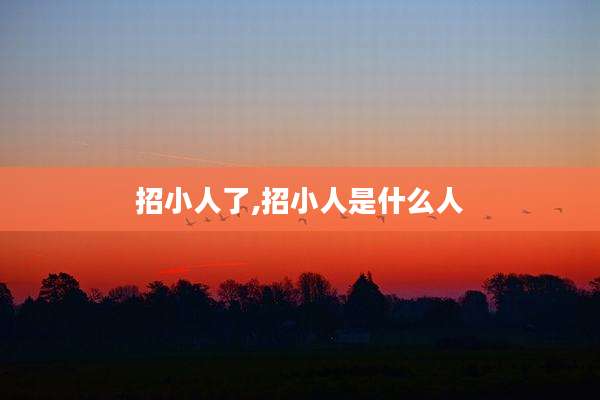 招小人了,招小人是什么人