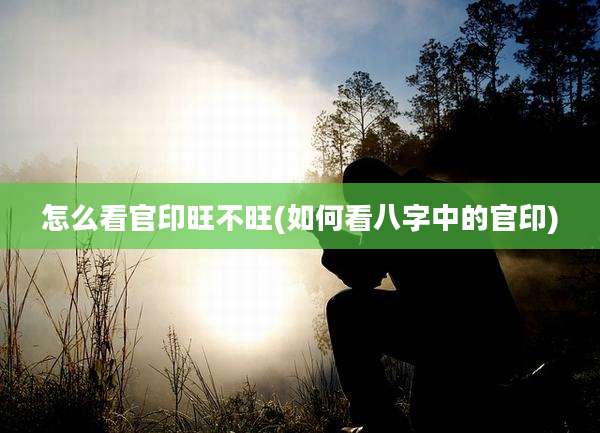 怎么看官印旺不旺(如何看八字中的官印)