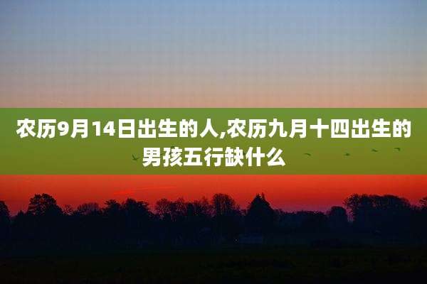 农历9月14日出生的人,农历九月十四出生的男孩五行缺什么