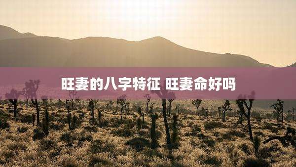 旺妻的八字特征 旺妻命好吗