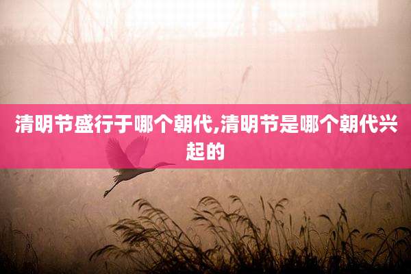 清明节盛行于哪个朝代,清明节是哪个朝代兴起的