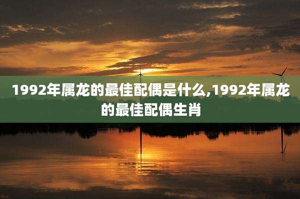 1992年属龙的最佳配偶是什么,1992年属龙的最佳配偶生肖