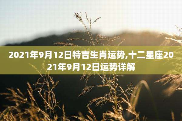 2021年9月12日特吉生肖运势,十二星座2021年9月12日运势详解