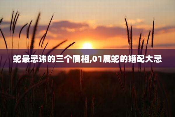 蛇最忌讳的三个属相,01属蛇的婚配大忌