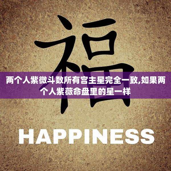 两个人紫微斗数所有宫主星完全一致,如果两个人紫薇命盘里的星一样