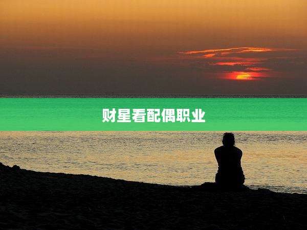 财星看配偶职业