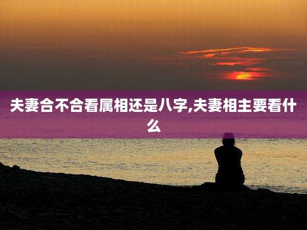 夫妻合不合看属相还是八字,夫妻相主要看什么