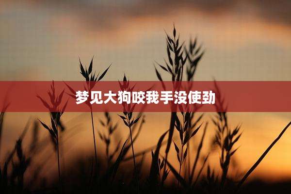 梦见大狗咬我手没使劲