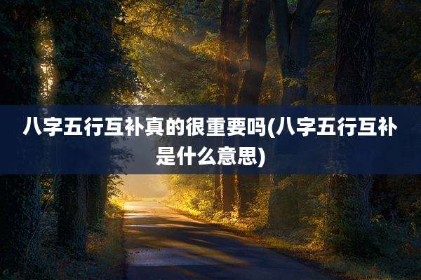 八字五行互补真的很重要吗(八字五行互补是什么意思)