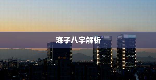 海子八字解析