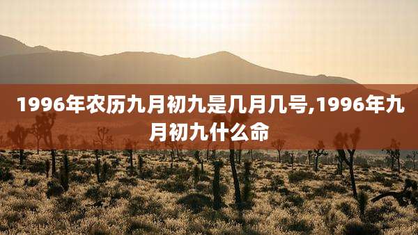 1996年农历九月初九是几月几号,1996年九月初九什么命