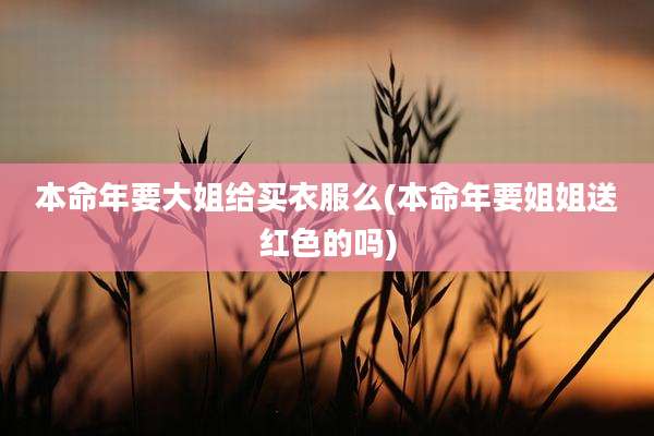 本命年要大姐给买衣服么(本命年要姐姐送红色的吗)