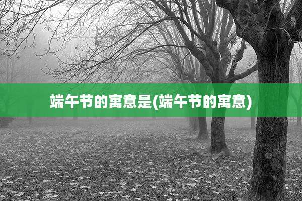 端午节的寓意是(端午节的寓意)