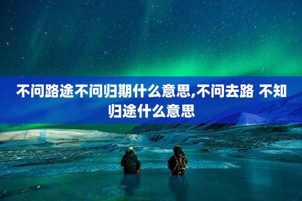 不问路途不问归期什么意思,不问去路 不知归途什么意思
