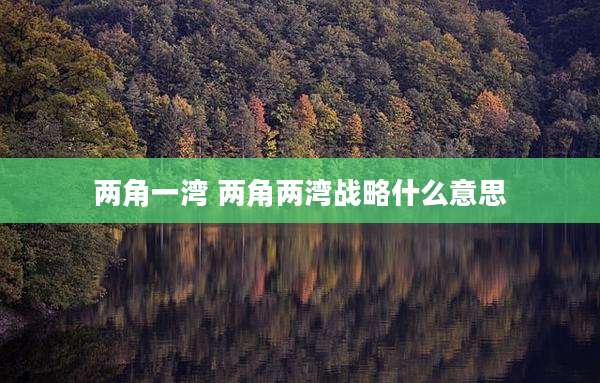 两角一湾 两角两湾战略什么意思