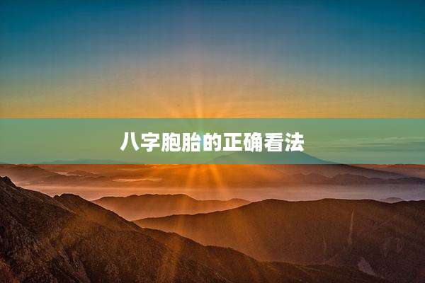 八字胞胎的正确看法