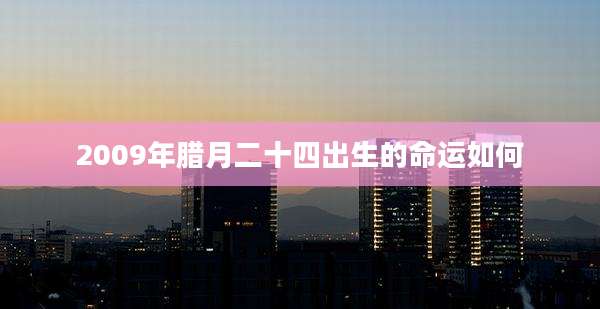 2009年腊月二十四出生的命运如何