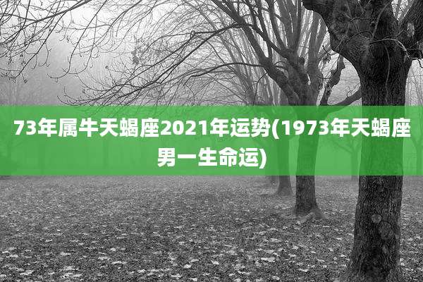 73年属牛天蝎座2021年运势(1973年天蝎座男一生命运)