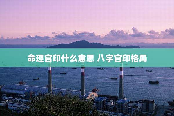 命理官印什么意思 八字官印格局