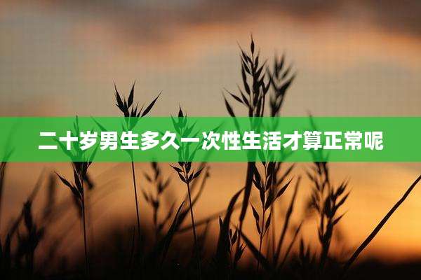二十岁男生多久一次性生活才算正常呢