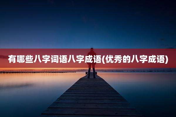 有哪些八字词语八字成语(优秀的八字成语)